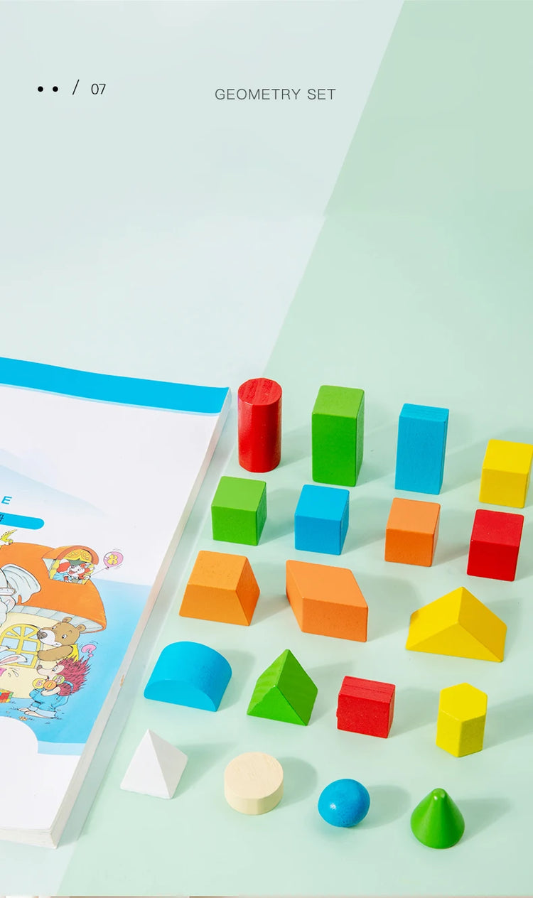 16/24/38Pcs Hot Wooden Building Blocks Set Assembled Building Blocks Baby Shape Color Early Educational Toys Gifts for Children