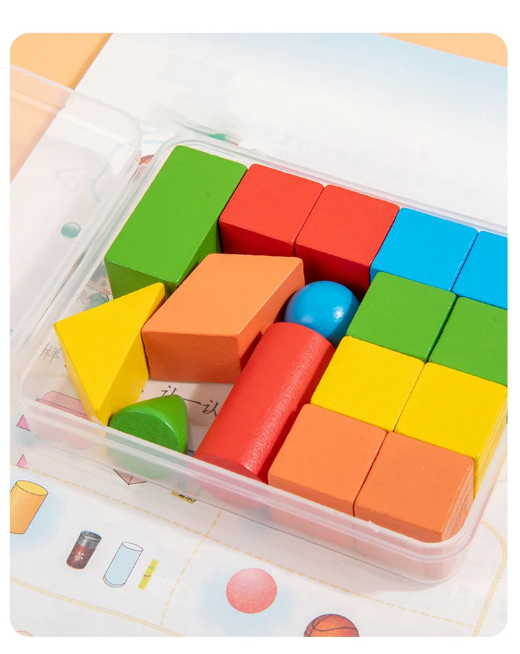 16/24/38Pcs Hot Wooden Building Blocks Set Assembled Building Blocks Baby Shape Color Early Educational Toys Gifts for Children