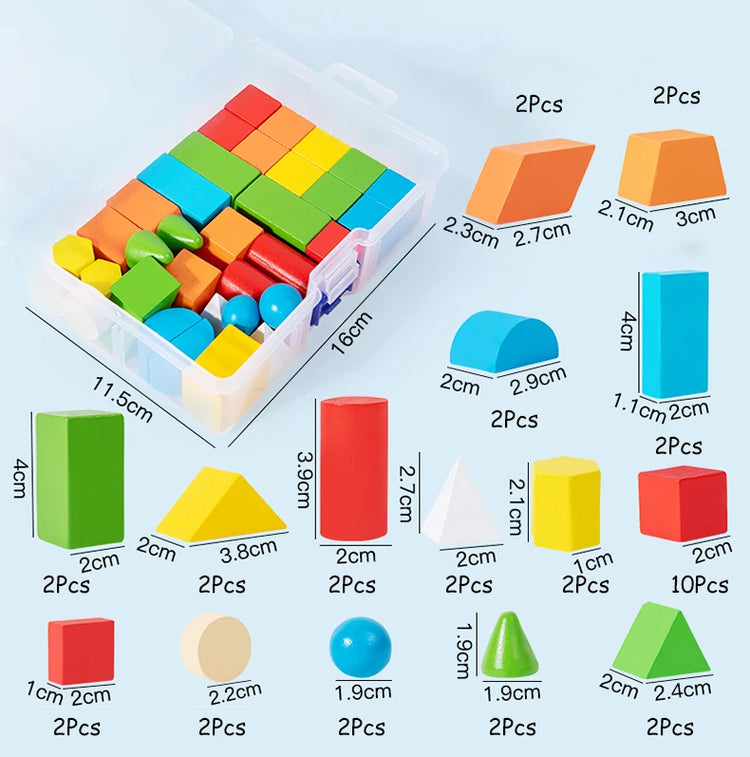 16/24/38Pcs Hot Wooden Building Blocks Set Assembled Building Blocks Baby Shape Color Early Educational Toys Gifts for Children