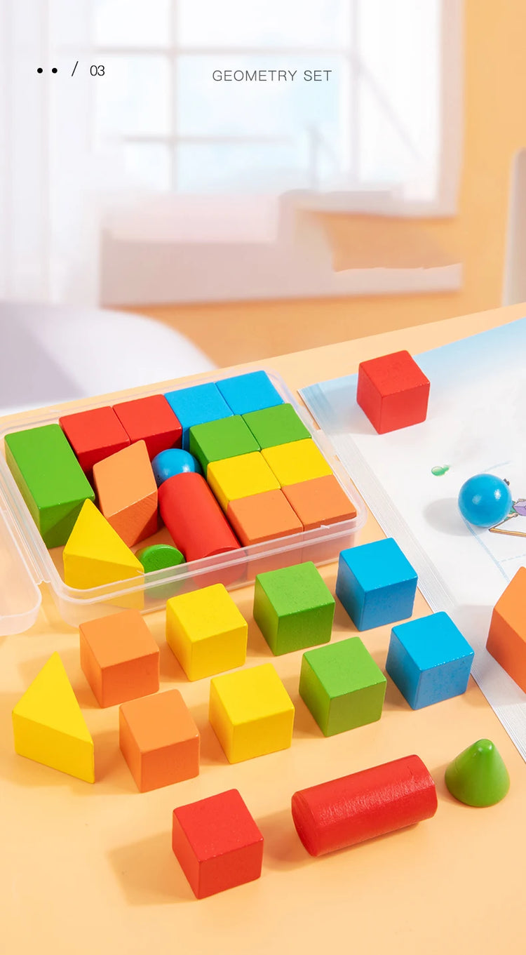16/24/38Pcs Hot Wooden Building Blocks Set Assembled Building Blocks Baby Shape Color Early Educational Toys Gifts for Children