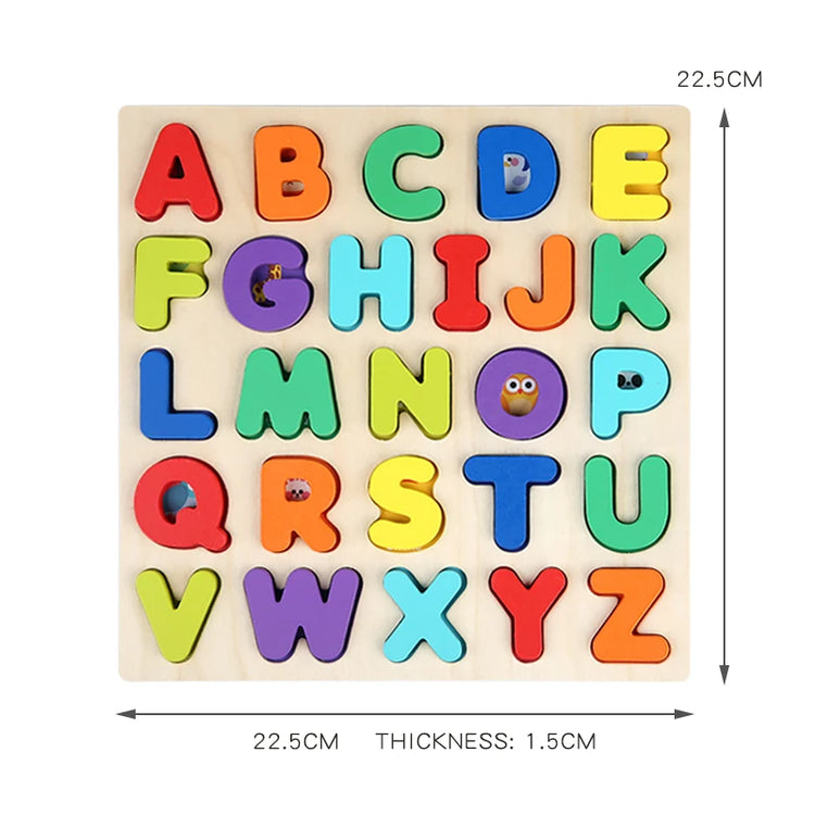 Kids Alphabetic Arithmetic Number Geometric Shapes Wooden Puzzle Montessori Preschool Learning Educational Game Toy for Children