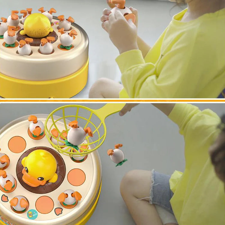 Children Bouncing Yellow Duck Toy Children Bouncing Turntable Concentration Training Puzzle Parent Child Interaction Toy