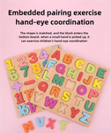 Kids Alphabetic Arithmetic Number Geometric Shapes Wooden Puzzle Montessori Preschool Learning Educational Game Toy for Children